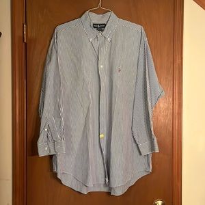 Men’s 100% cotton Ralph Lauren striped button down size 17 1/2X 33